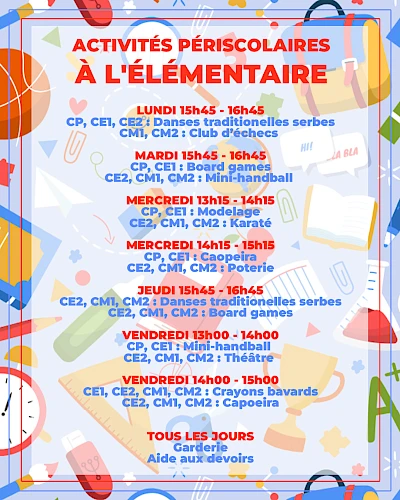 Activités périscolaires élémentaire
