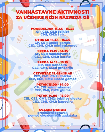 Activités périscolaires élémentaire
